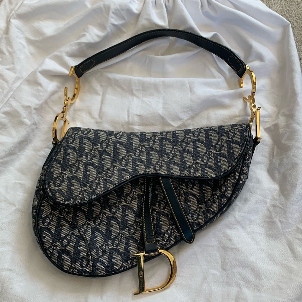 Dior Vintage Oblique Medium Saddle Bag